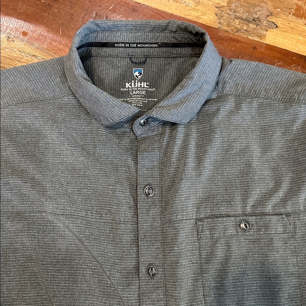 Men's Kuhl Gray Short Sleeve Shirt, L